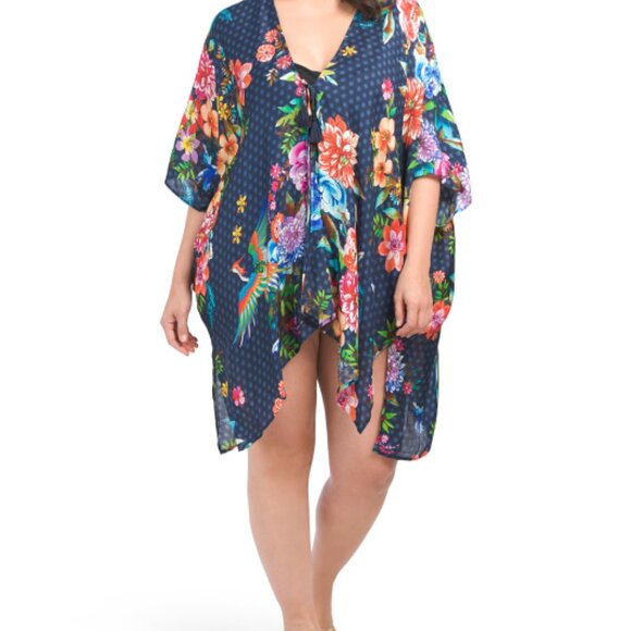 NWT Johnny Was Ocean Dreamer SHORT Kimono Cover-up- L/XL